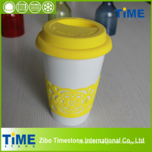 Ceramic Coffee Mug With Silicon Lid and Band